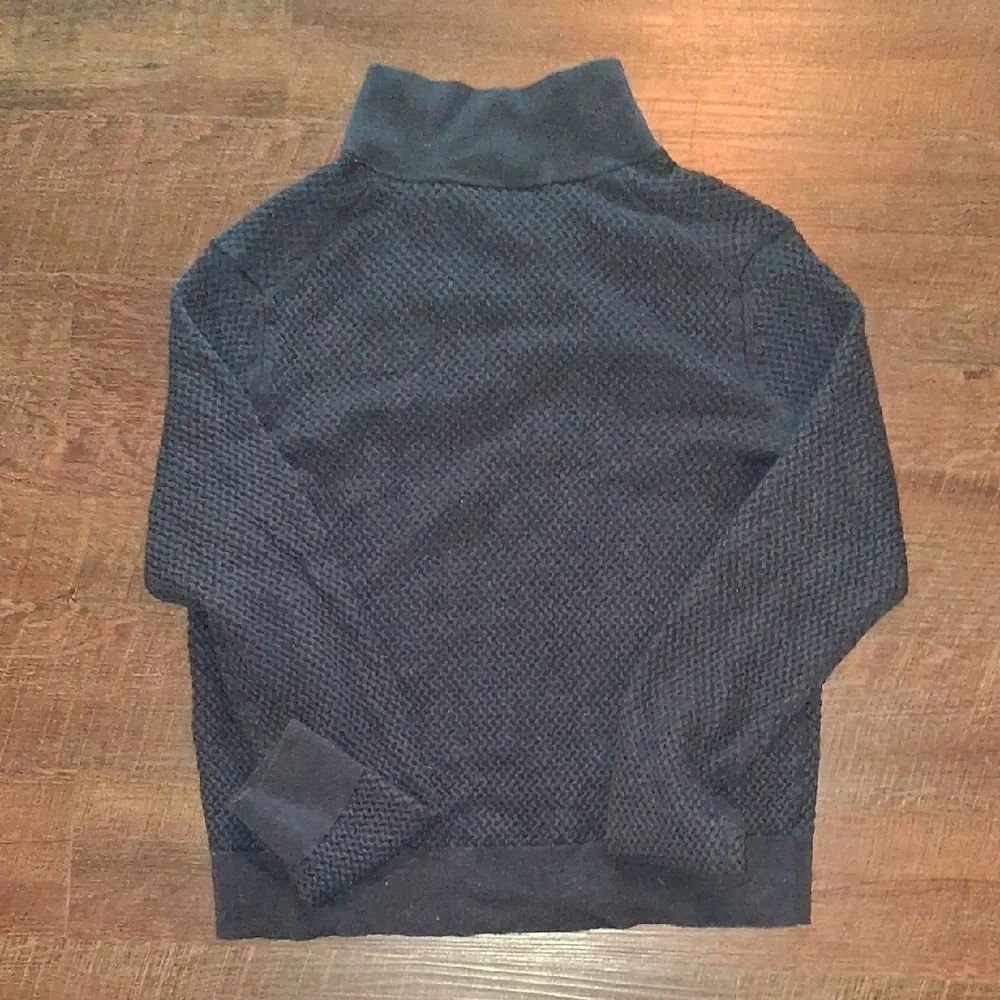 Bruno Magli Black/Merino Wool Sweater with Brown Label